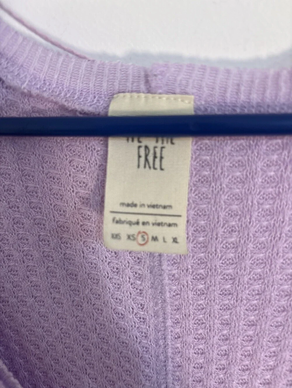 We The Free Free People Catalina Thermal Top Mauve Pink Waffle Knit S NWOT